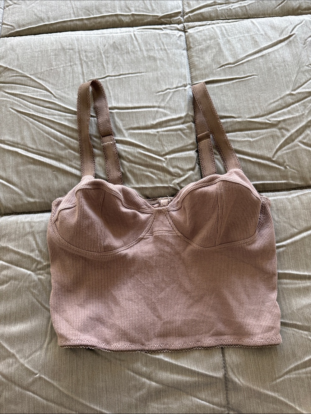 SKIMS Ribbed Mauve Longline Bralette